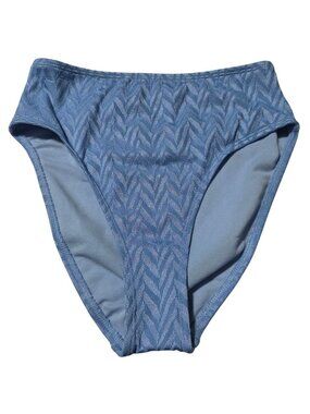 Salt and Cove Blue Bikini Bottoms Size Small High Waist Chevron Mesh Detail